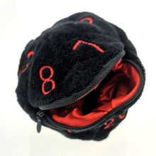 Load image into Gallery viewer, Handcrafted D20 Shaped Soft Plush with Embroidery DND Dice Bag
