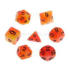 Load image into Gallery viewer, Glowing Ember 7pcs Luminous Dice Sets
