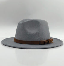 Load image into Gallery viewer, Unisex Wool Fedora Hat With Leather Ribbon
