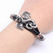 Load image into Gallery viewer, Classic Leather Rope Men&#39;s Dragon Bracelet
