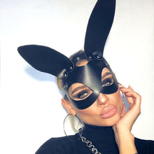 Load image into Gallery viewer, Sexy Leather Cosplay Bunny Rabbit Mask
