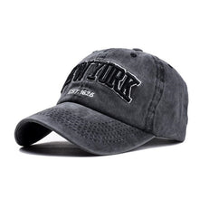 Load image into Gallery viewer, NEW YORK Embroidery Sand Washed 100% cotton Baseball Cap
