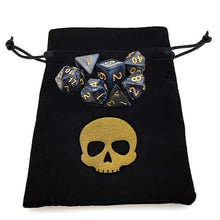 Load image into Gallery viewer, Gamers Delight 7pc Dice Set and Matching Trident or Skull Velvet Bag
