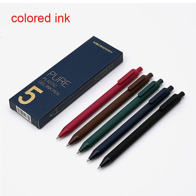 Kaco Retro Dark Colored Gel Pens Retractable 0.5mm