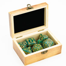 Load image into Gallery viewer, Emerald Fortress 25mm Giant 7Pcs DnD Dice Set with Wooden Box
