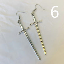 Load image into Gallery viewer, Gothic Sword Earrings
