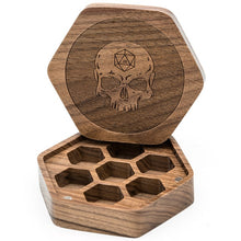 Load image into Gallery viewer, Dragon Crest Wooden Dice Case Storage Box
